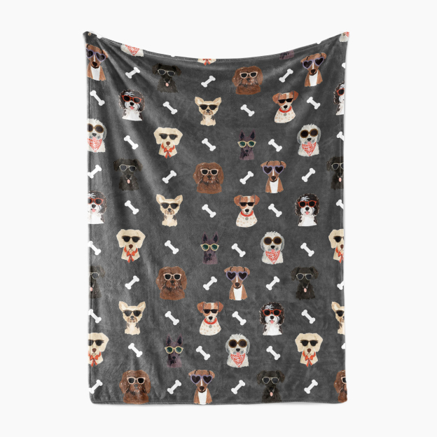 Sunglasses Puppy Baby Boy Flannel Blanket