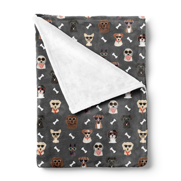 Sunglasses Puppy Baby Boy Flannel Blanket