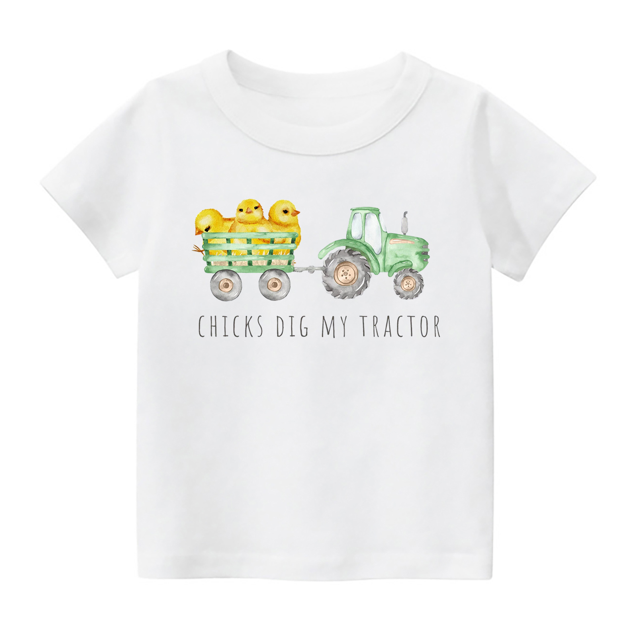 Chicks Dig My Tractor Earth Day Kids T-Shirt