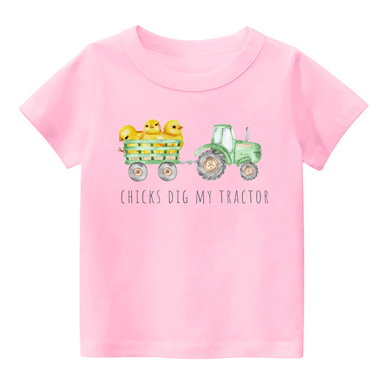 Chicks Dig My Tractor Earth Day Kids T-Shirt