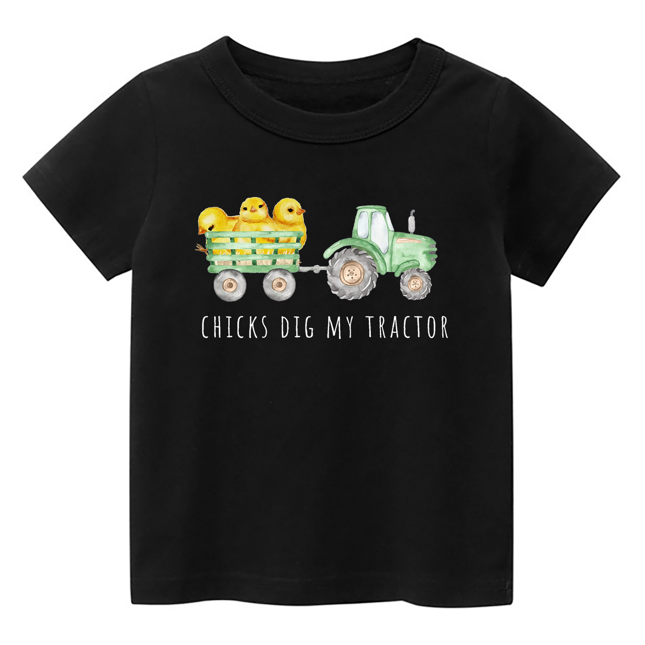 Chicks Dig My Tractor Earth Day Kids T-Shirt