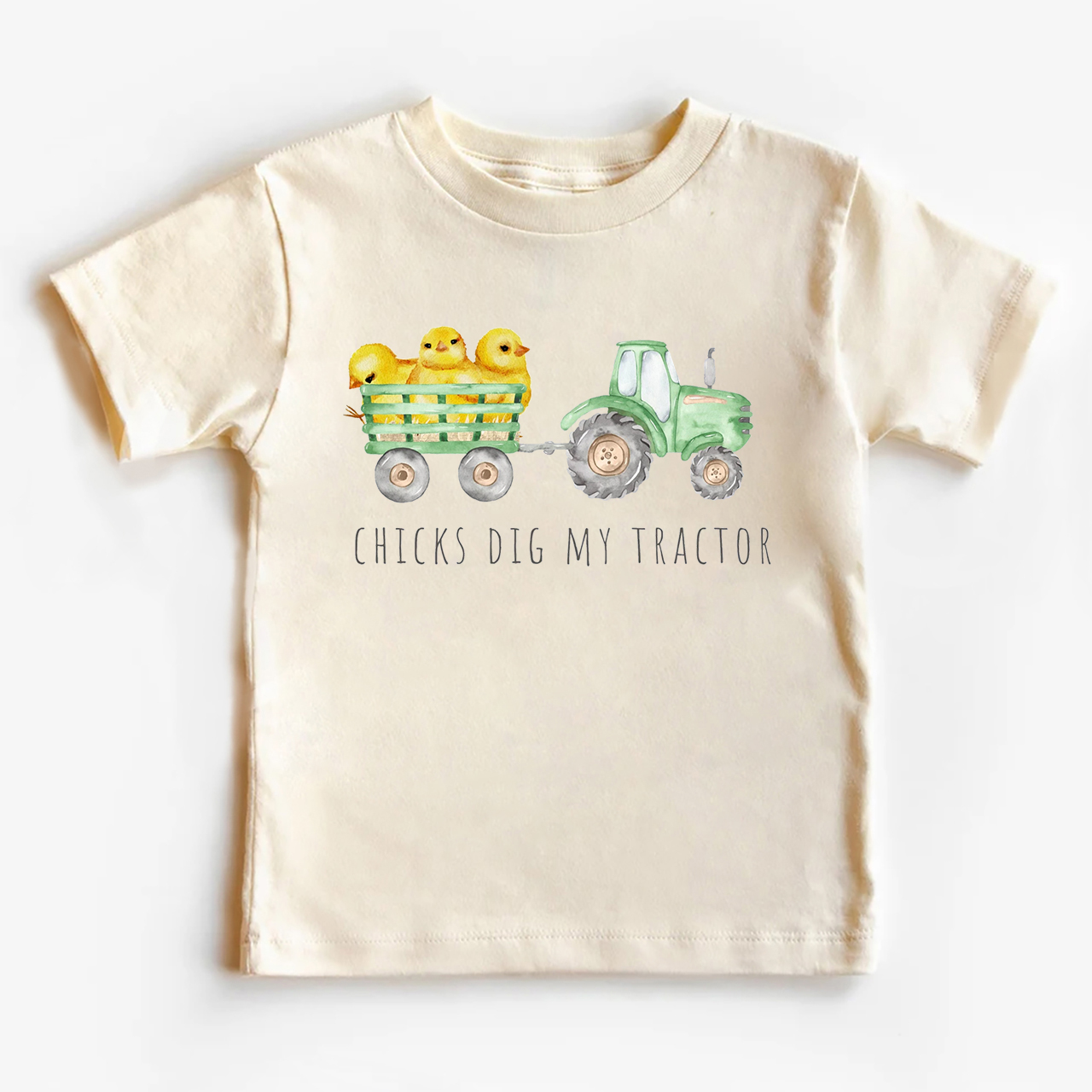 Chicks Dig My Tractor Earth Day Kids T-Shirt