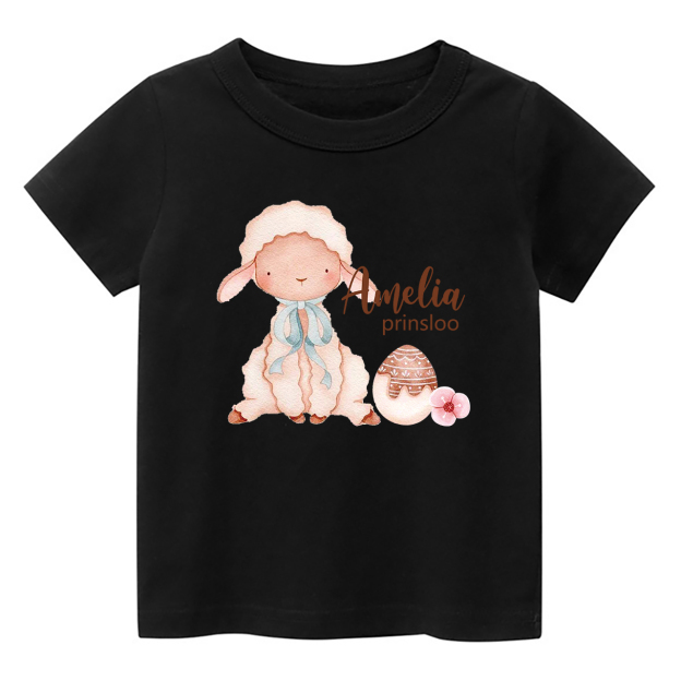 Personalized Cute Watercolor Bunny And Egg Earth Day Kids T-Shirt