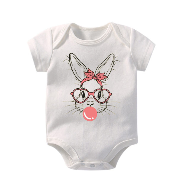 Glasses Bunny Easter Baby Bodysuit