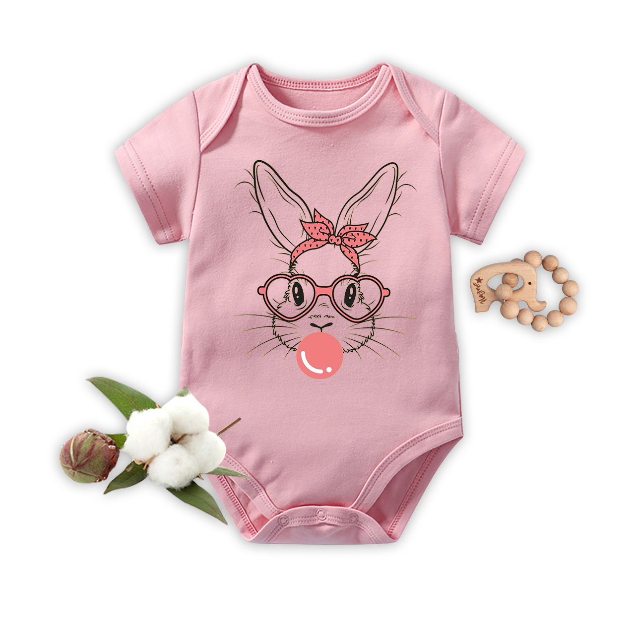 Glasses Bunny Easter Baby Bodysuit