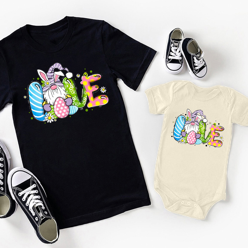 Love Gnome Easter Siblings Family Matching Shirt