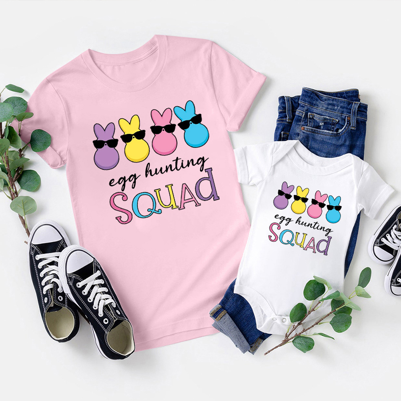 Egg-hunting Squad Siblings Family Matching Shirt