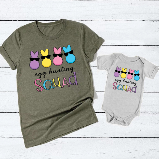 Egg-hunting Squad Siblings Family Matching Shirt