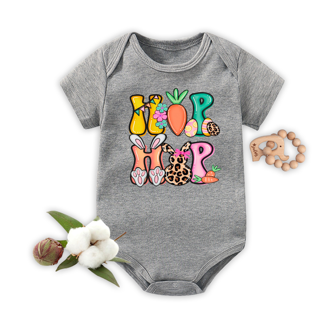 Hop Hop Easter Baby Bodysuit