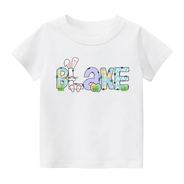 Custom Name - Easter Bunny T-Shirt For Kids