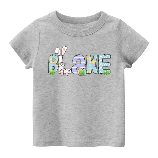 Custom Name - Easter Bunny T-Shirt For Kids