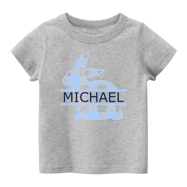 Personalized Blue&Pink Bunny Toddler Shirt
