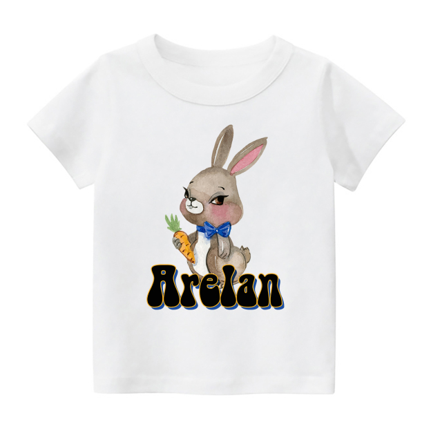 Personalized Blush Bunny Toddler Shirt