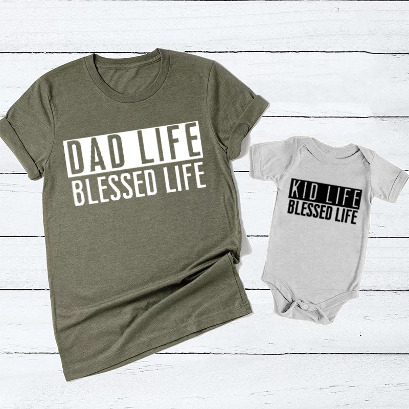 Dad Life Blessed Life Dad&Me Matching Shirts