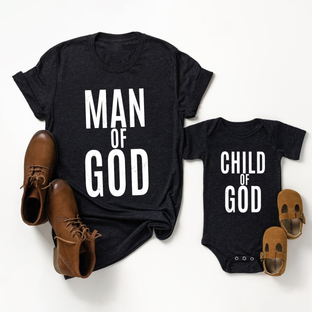 Man Of God Dad&Me Matching Shirts