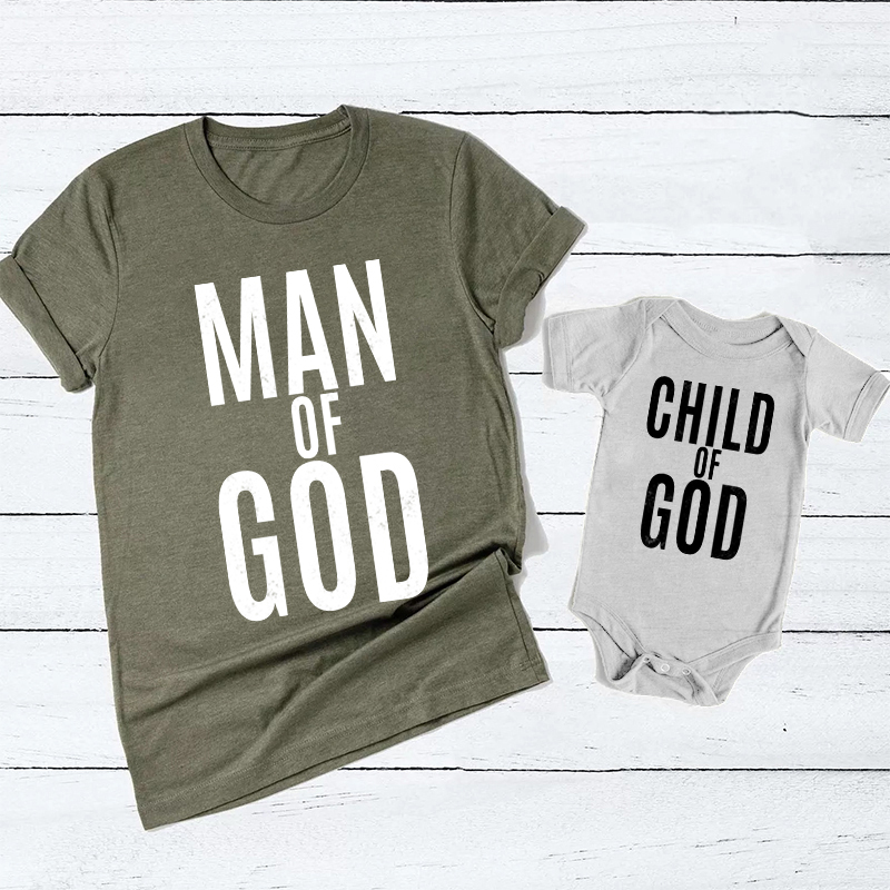 Man Of God Dad&Me Matching Shirts