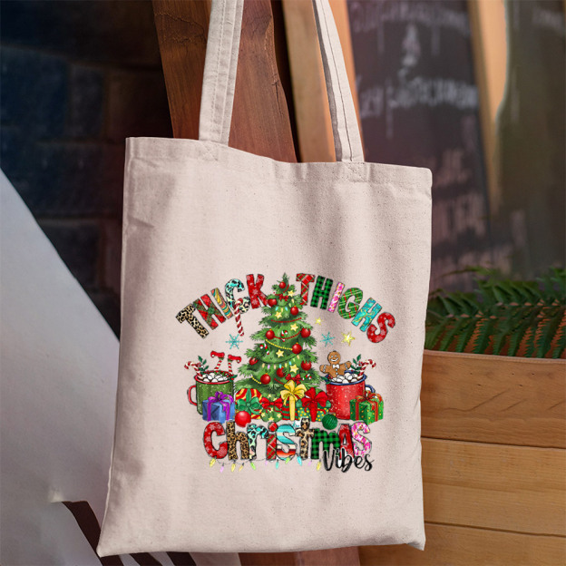 Thick Thighs Christmas Vibes Tote Bag
