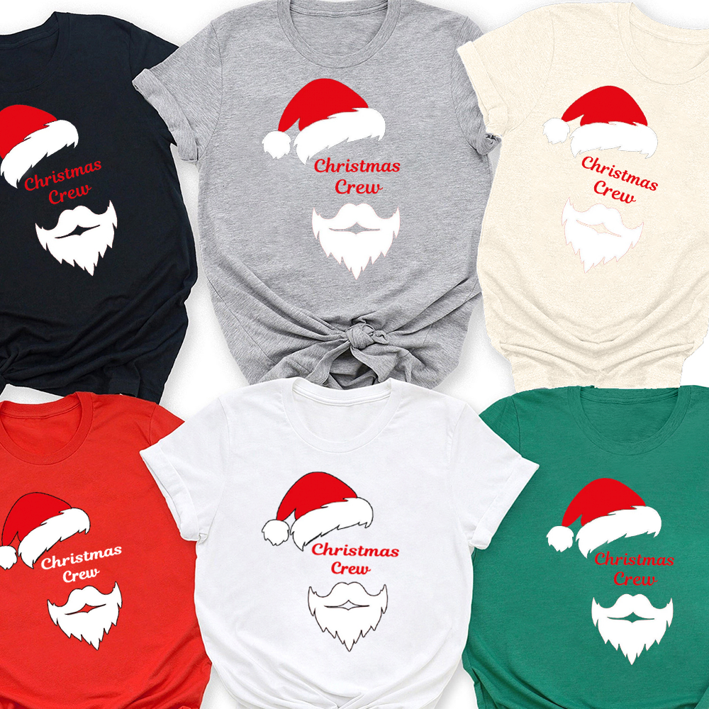 Merry Christmas Hat & Bearded Family Matching Shirt