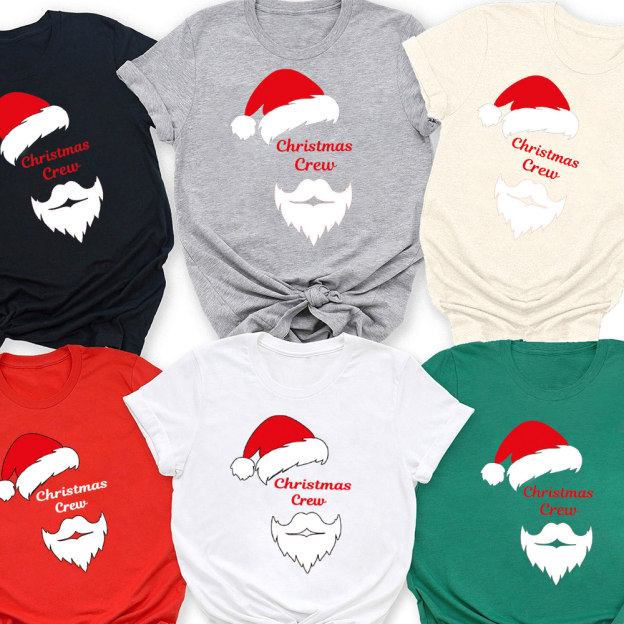 Merry Christmas Hat & Bearded Family Matching Shirt