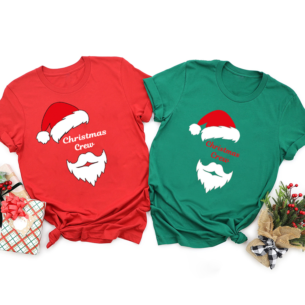 Merry Christmas Hat & Bearded Family Matching Shirt