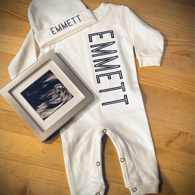 Baby Boy Coming Home Outfif Navy Romper Set