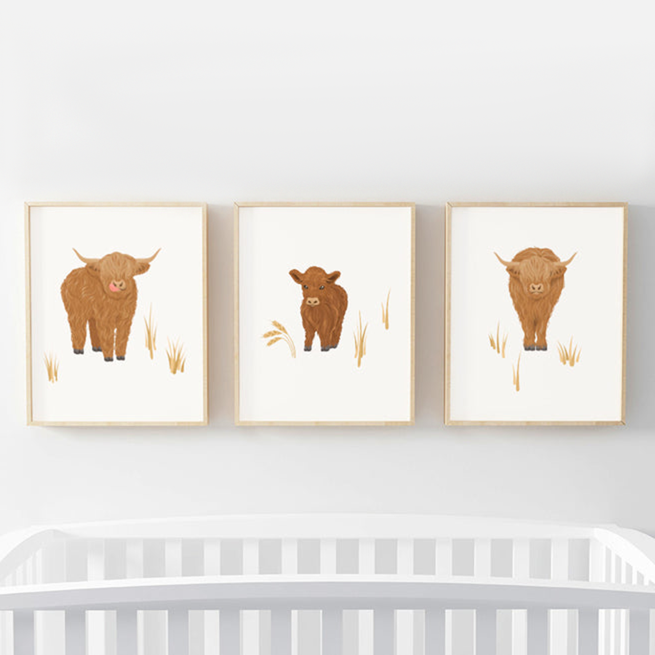 Happy Highland Cows Bundled Digital Nursery Art