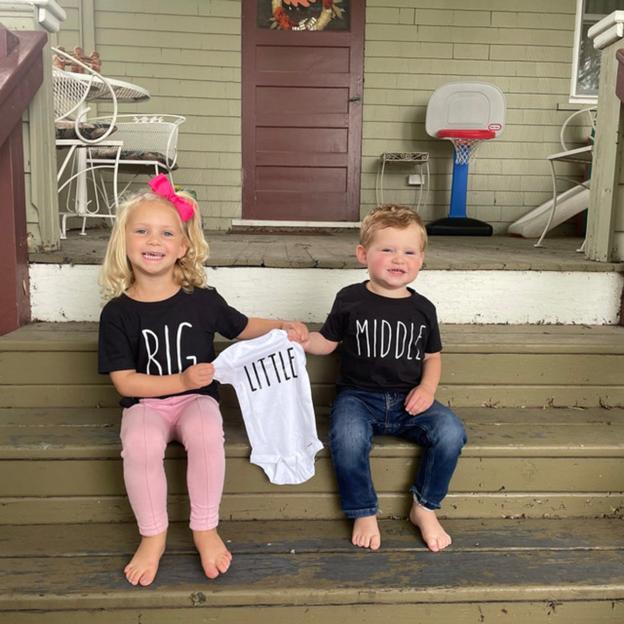 Personalized Sibling Bodysuit & Shirts (Little Middle Big)