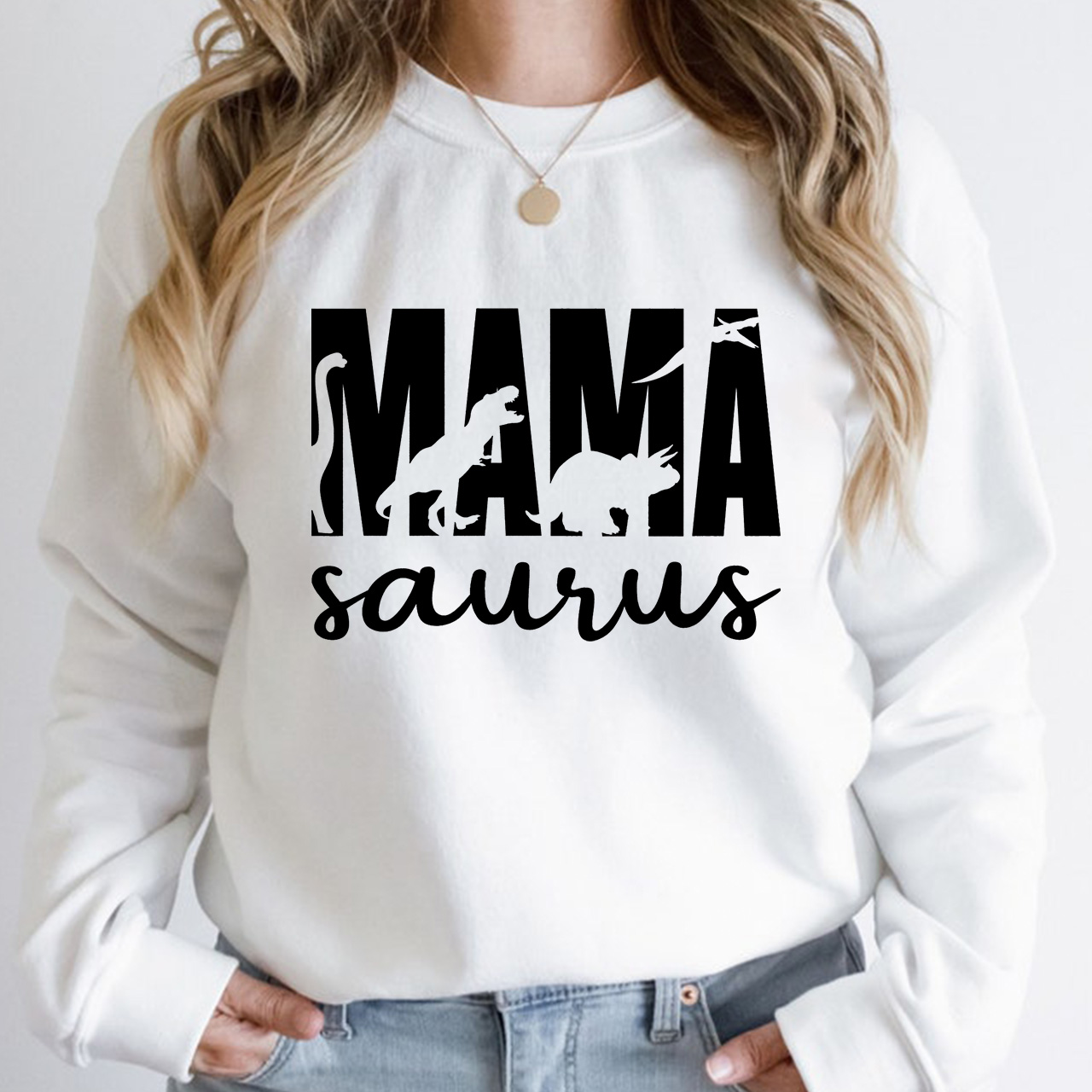 Strong Mama Dinosaur Sweatshirt