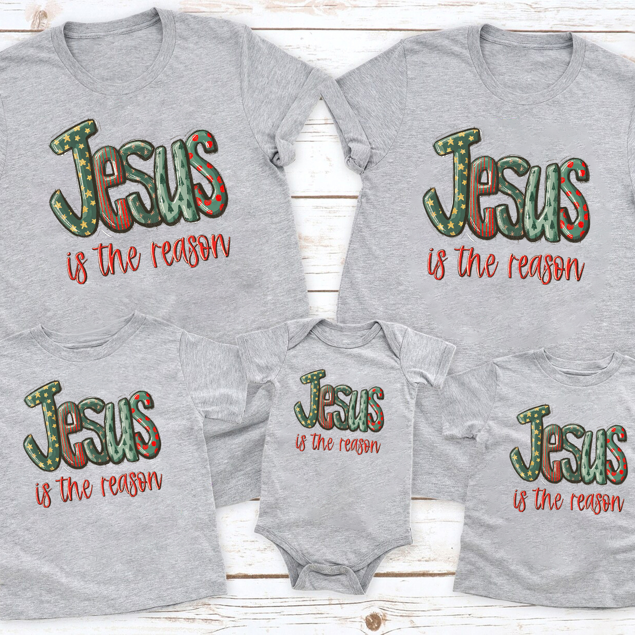 Jesus Is the Reason Christian Christmas Family Matching Shirt