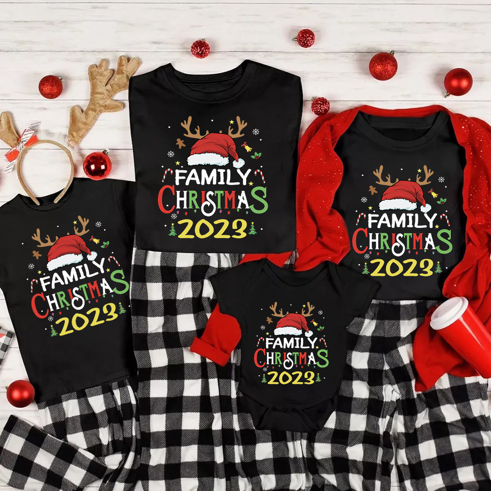 2023 Family Christmas Santa Shirts For Family Members