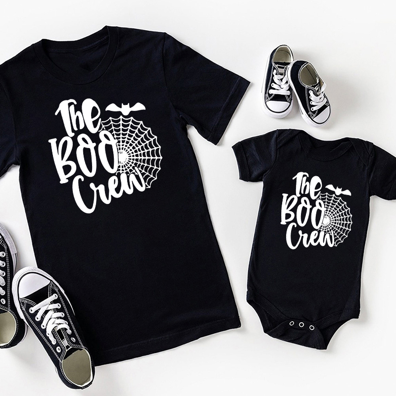 The BOO Crew Spider Web Halloween Family Matching Shirt 