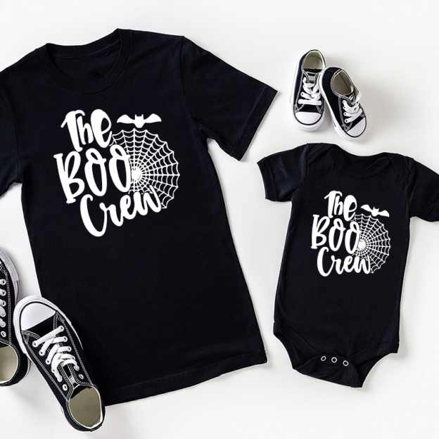 The BOO Crew Spider Web Halloween Family Matching Shirt 
