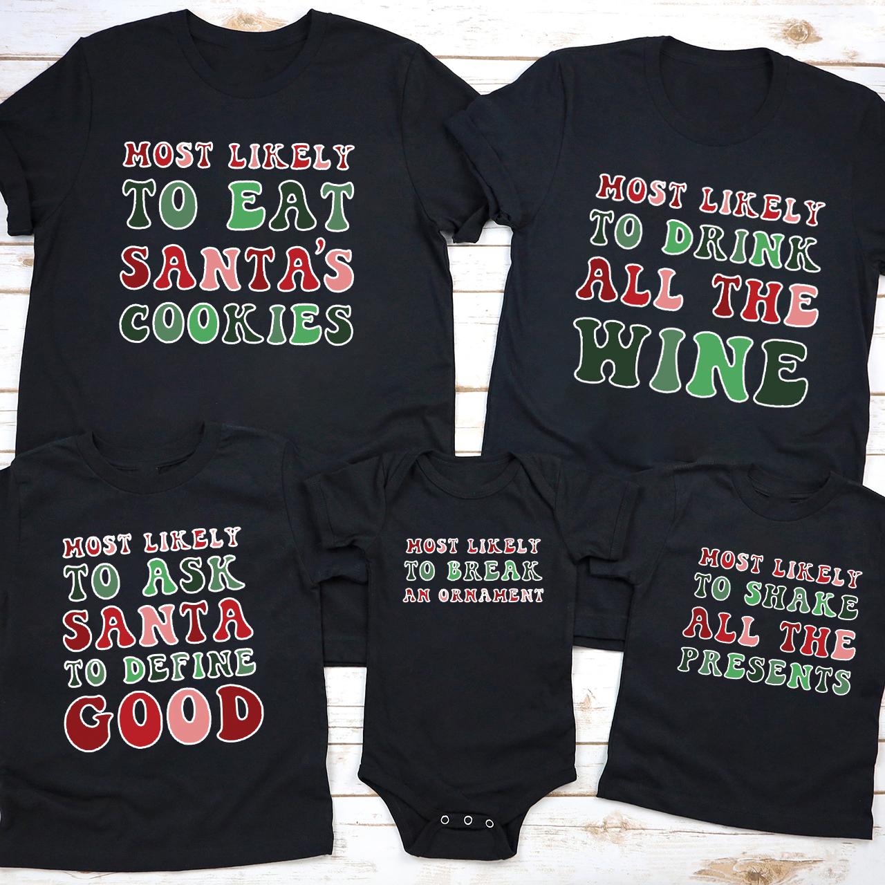 Matching Family Christmas Funny Holiday Party Shirts