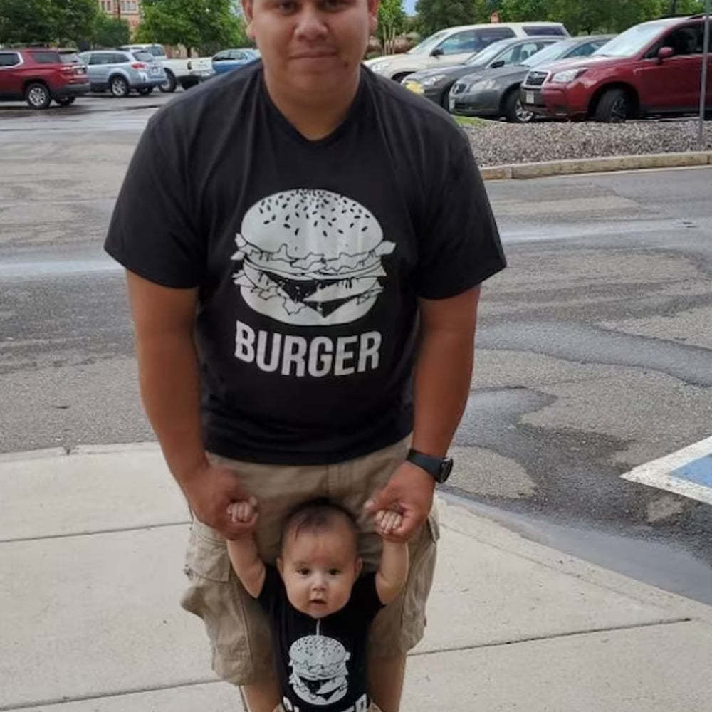 Matching First Father's Day Bodysuit & Shirts (Burger&Slider)-
