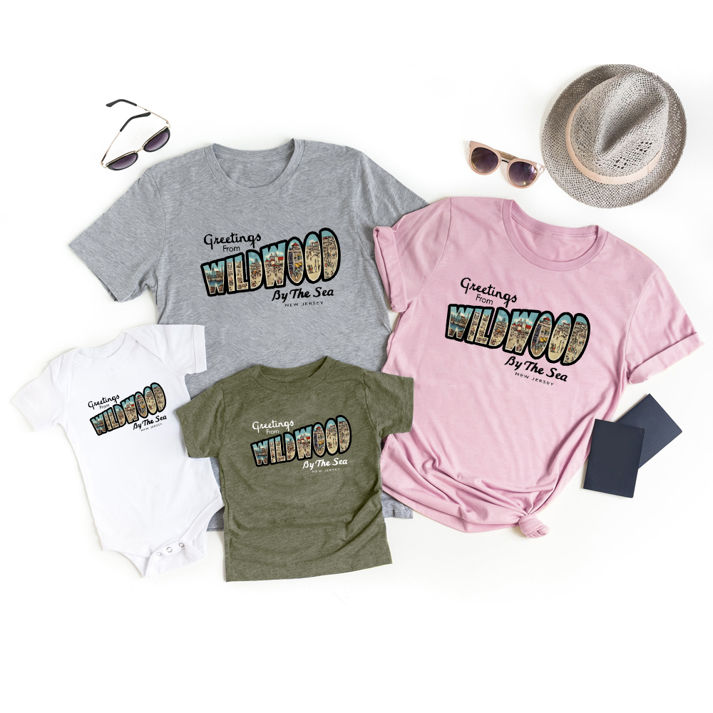 Greetings From Wildwood New Jersey Family Vacation Shirts
