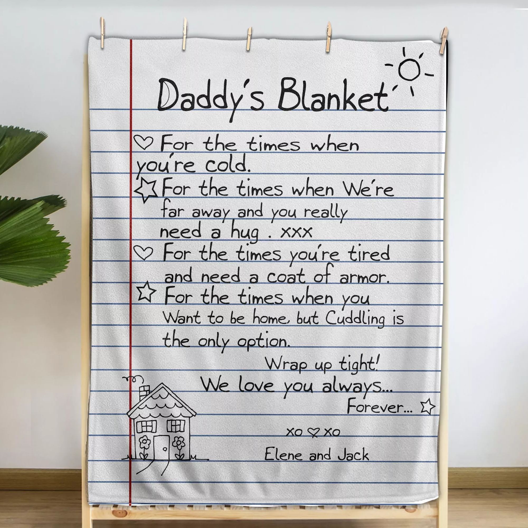 Personalized Letter To Dad Flannel Blanket