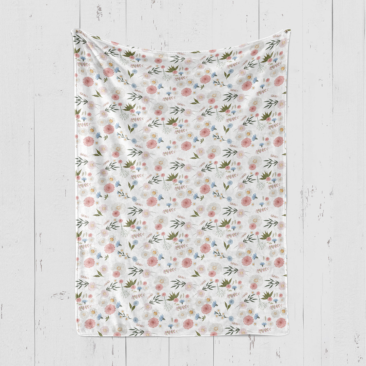 Daisy Print Baby Flannel Blanket