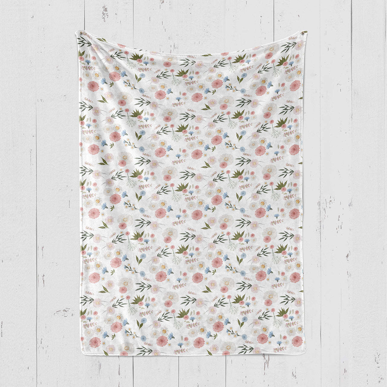 Daisy Print Baby Flannel Blanket