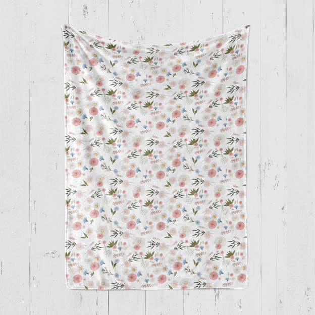 Daisy Print Baby Flannel Blanket