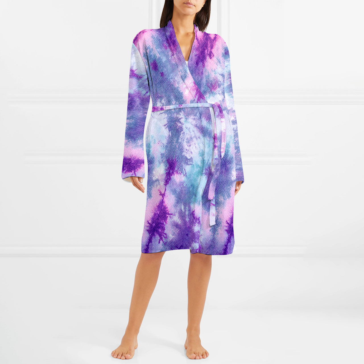 Fantasy Purple Tie Dye Matching Hospital Robe SaleBeepumpkin™