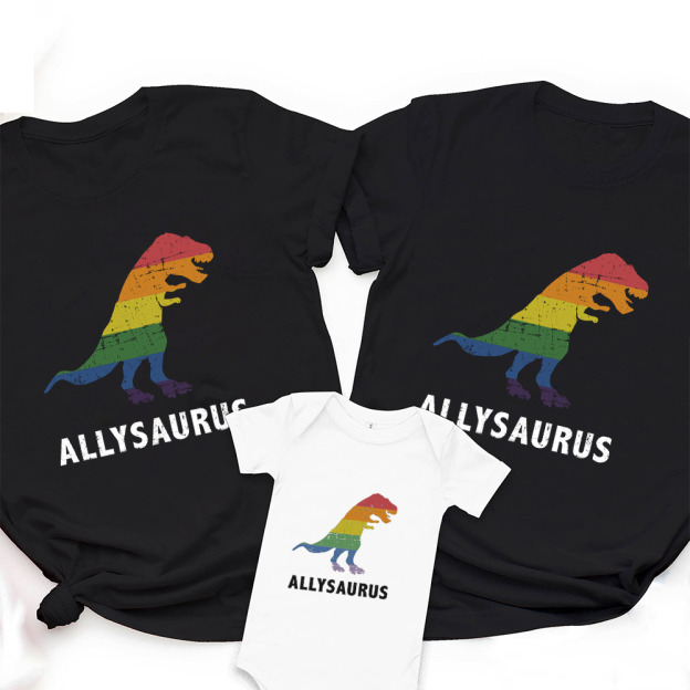 Family Allysaurus LGBTQ Shirt & Baby Bodysuit