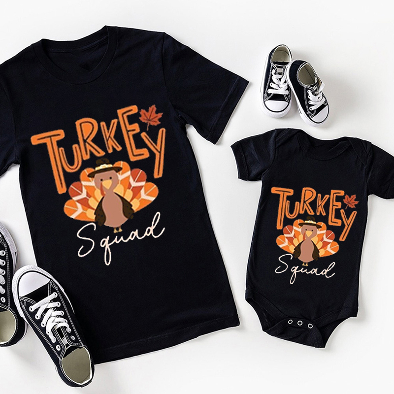 Turkey Squad Thanksgiving Family Matching Shirts