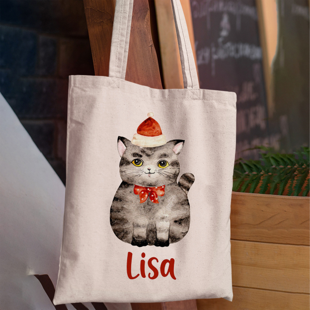 Well-Behaved Cat Christmas Tote Bag