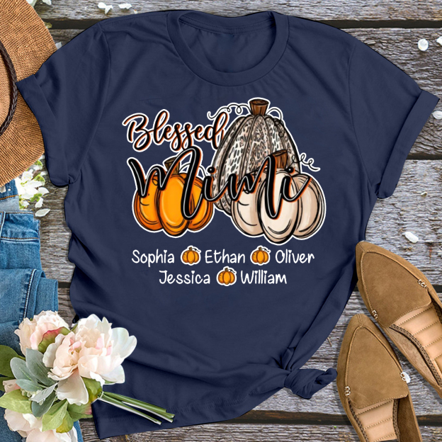 Pumpkin Thanksgiving Personalized Grandma Shirt 
