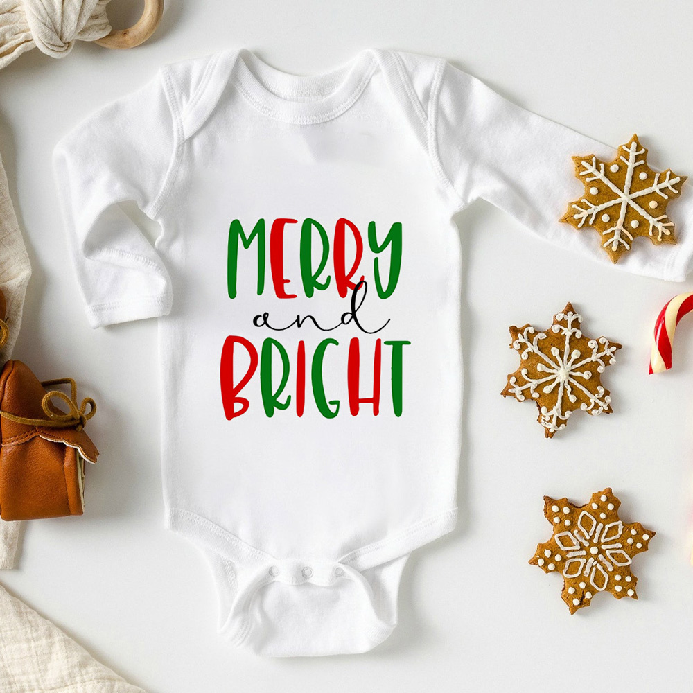 Merry & Bright Christmas Baby Bodysuit