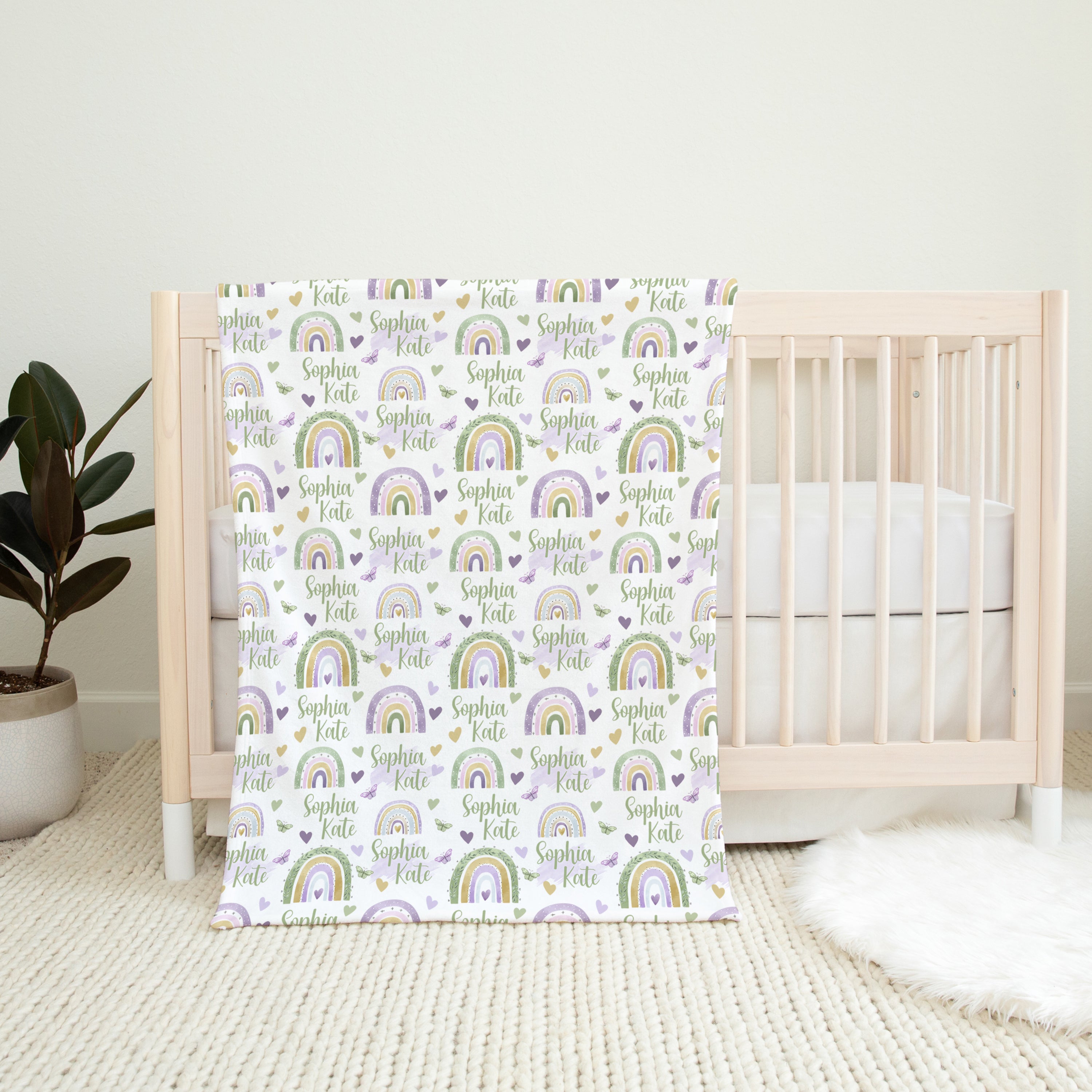 Rainbow  Baby Flannel Blanket