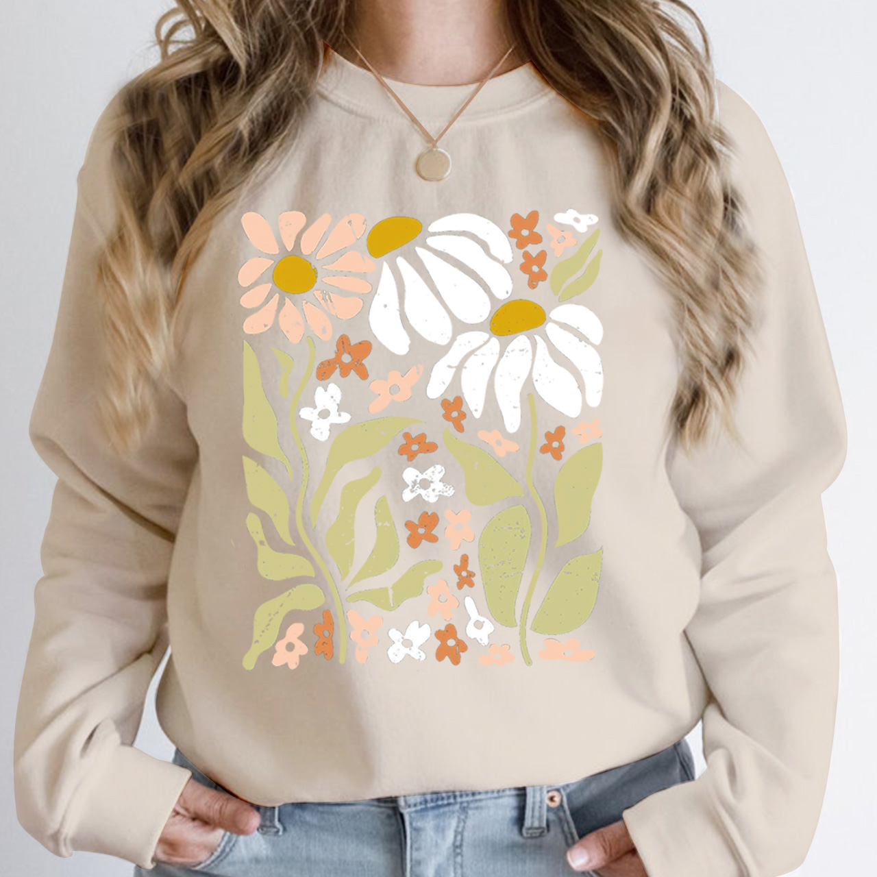 Boho Wildflowers Nature Sweatshirt For Mom