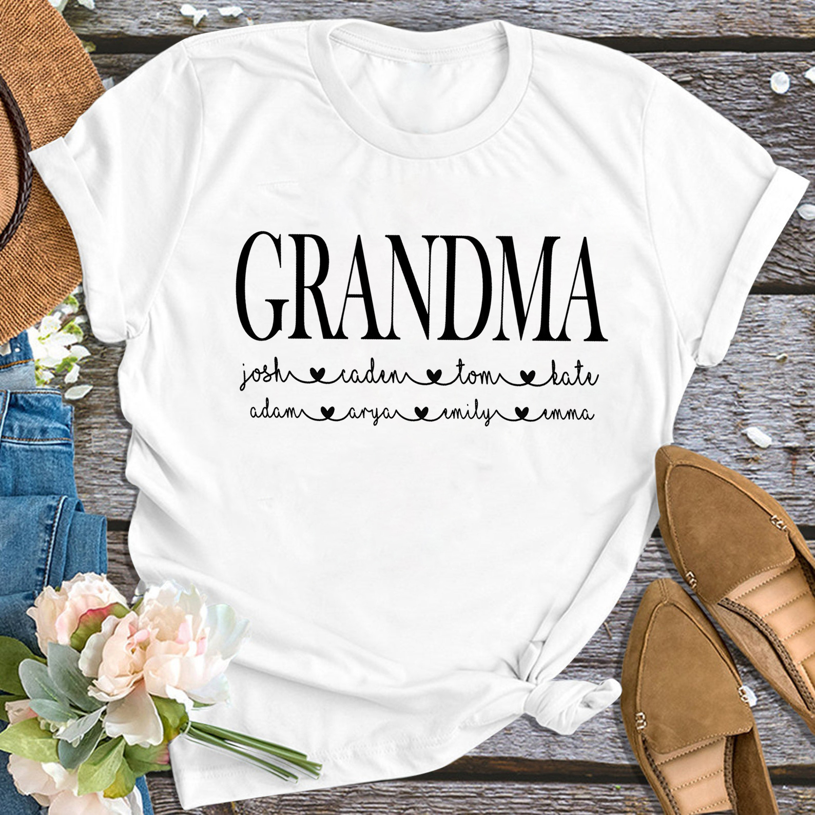 Grandma And Kids Personalized Shirt