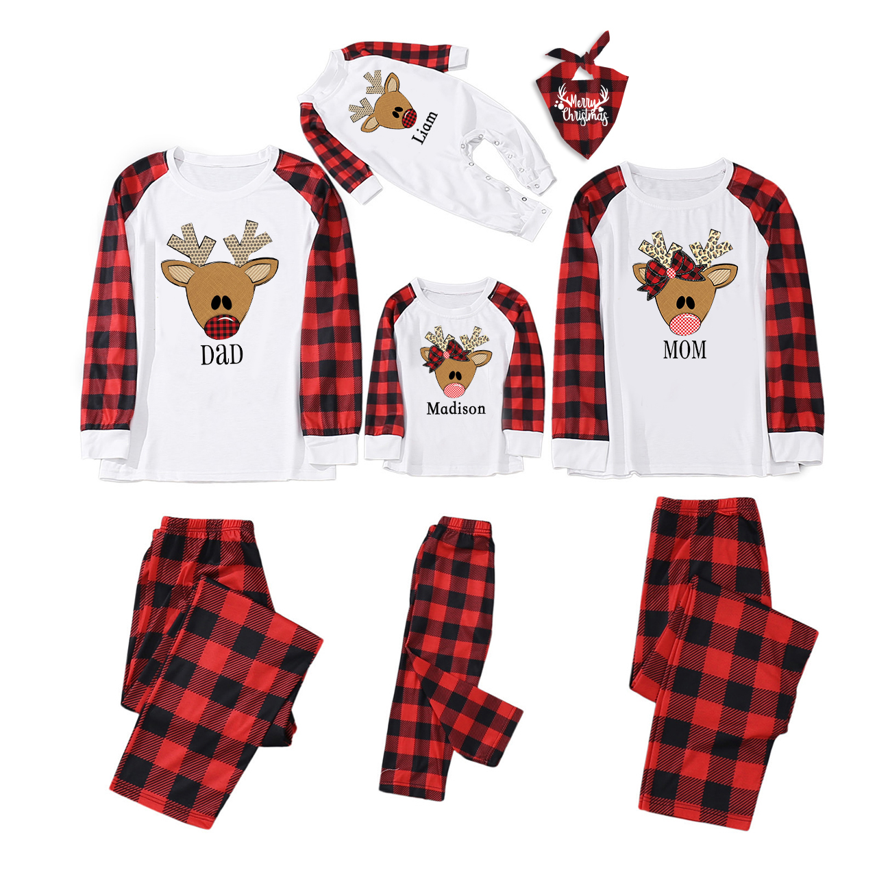 Big Nose Deer Christmas Family Matching Pajamas Sale-Beepumpkin™