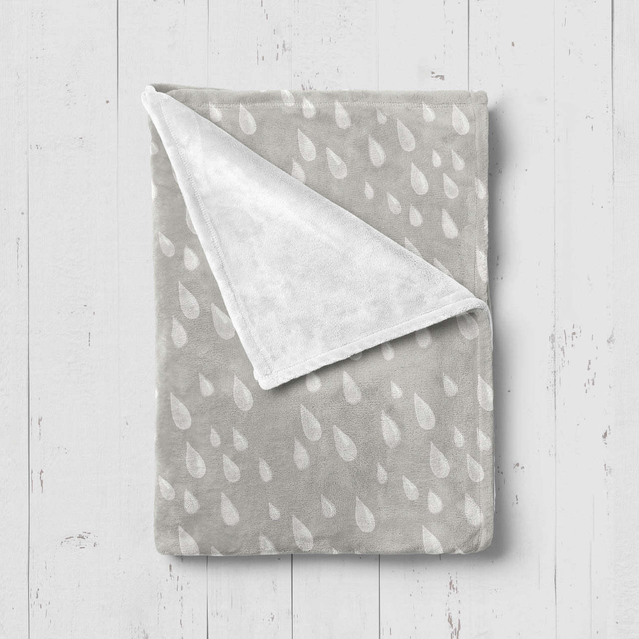 2 Colors Raindrops Baby Flannel Blanket